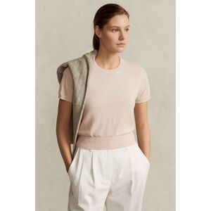 RALPH LAUREN Black Label Peach Short Sleeve Merino Wool Blouse Top Women's Sz S